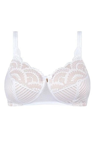 Amoena Karolina Padded Wire-Free Bra - White/Light Sand