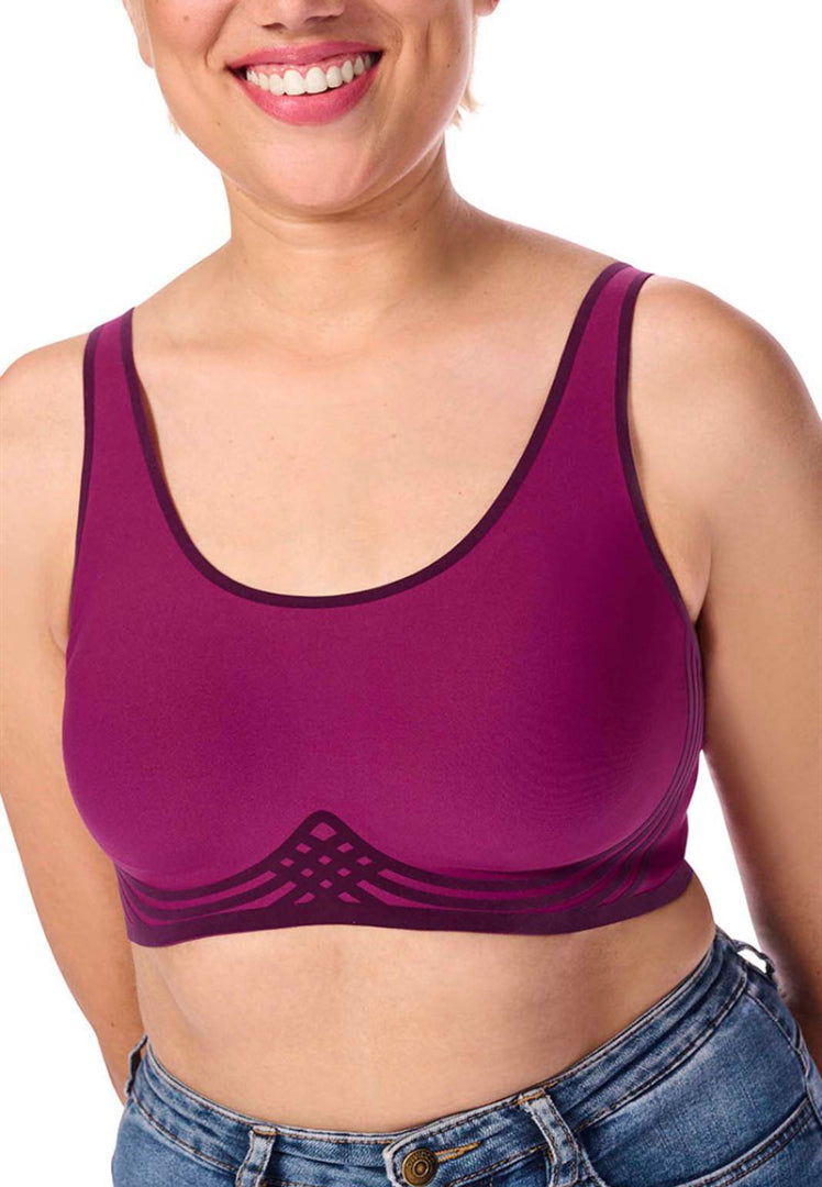 Amoena Clarissa Wire-Free Bra - Magenta Multi