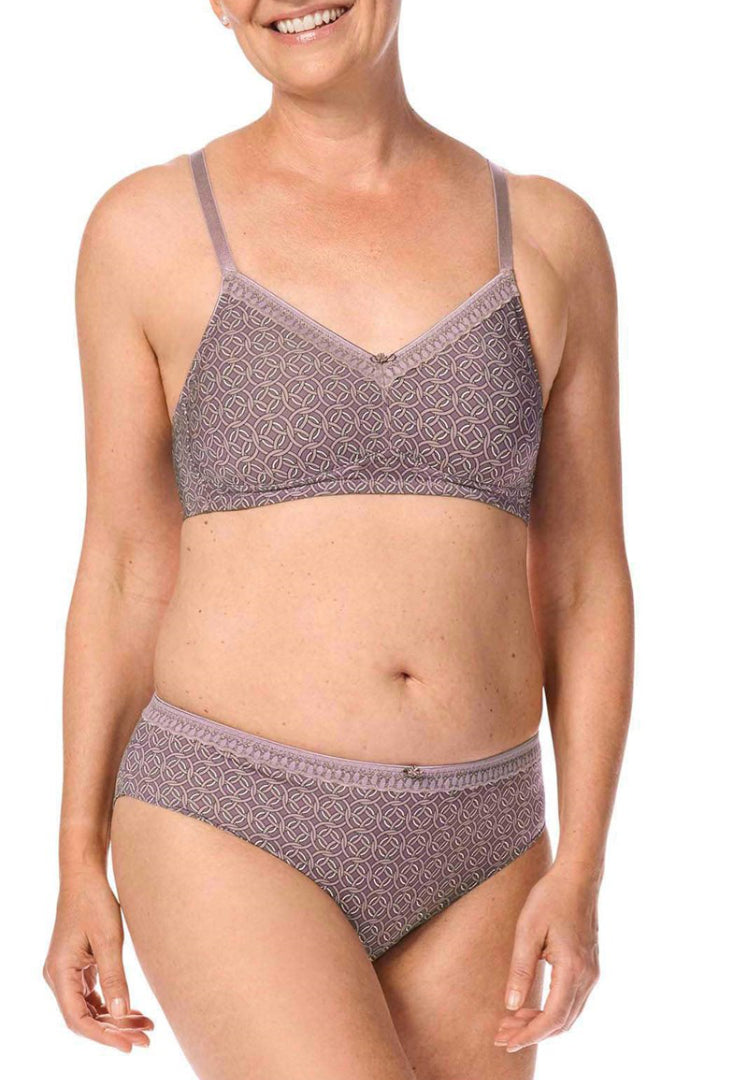 Amoena Liz Wire-Free Bra - Mauve Multi