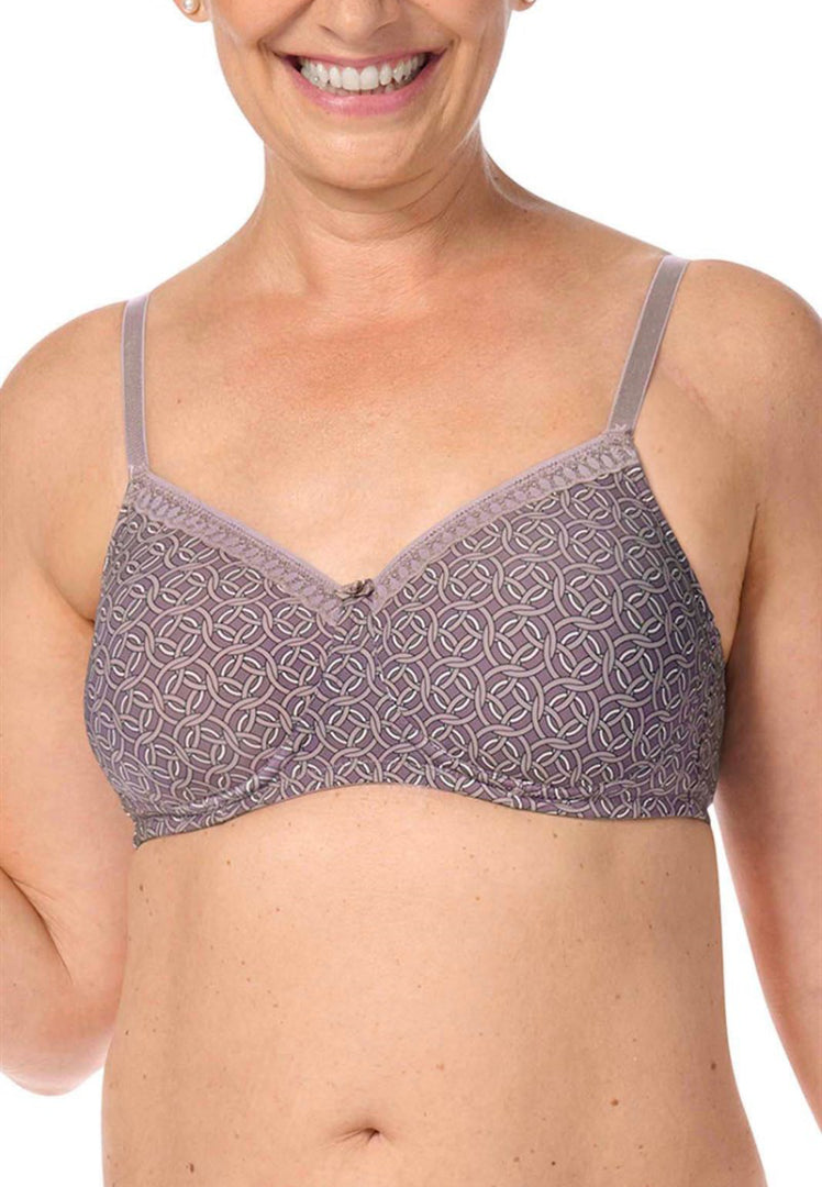 Amoena Liz Wire-Free Padded Bra - Mauve Multi