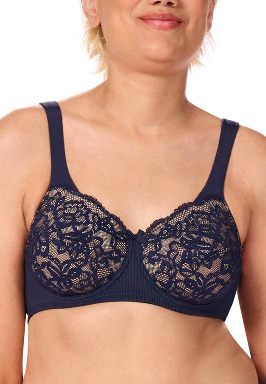 Amoena Kyra Wired Bra - Dark Blue/Sand