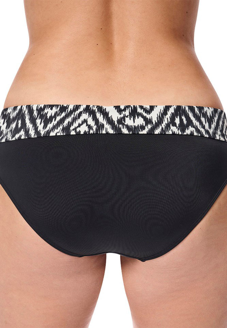 Salta swim briefs back view with zebra print waistband on a white background