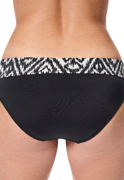 Salta swim briefs back view with zebra print waistband on a white background