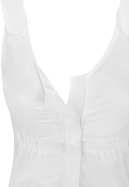 Detailed view of Malia top showing the front closure