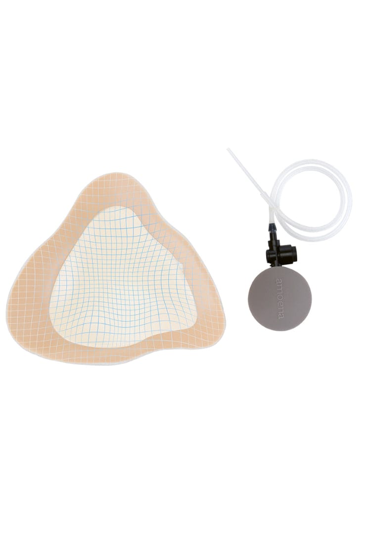 Custom adapt air breast form with an air pump on a white background