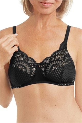 Amoena Mastectomy Brassiere 32 / A Amoena Karolina Wire-Free Bra - Black/Sand