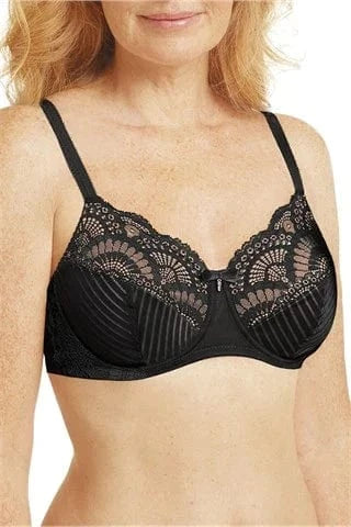 Amoena Mastectomy Brassiere 32 / AA Amoena Karolina Padded Wire-Free Bra - Black/Sand