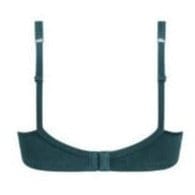 Back view of Mara bra in dark jade displaying adjustable straps and comfortable band construction