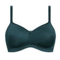 Close-up of bilateral pocket construction in dark jade shade with breathable temperature-balancing fabric