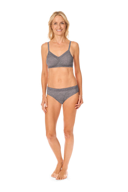 Amoena Mastectomy Brassiere 36 / C / Dark Grey/Light Grey Amoena Bliss Wire-Free Bra