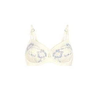 Amoena Mastectomy Brassiere 36 / DD / Off-White/Light Blue Amoena Arya Underwire Bra