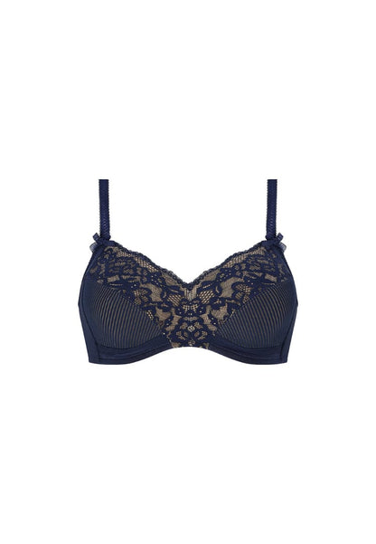 Amoena Mastectomy Brassiere Amoena Kyra Wire-Free Bra - Dark Blue/Sand
