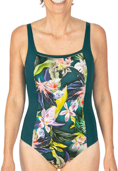 Amoena Swimwear 22 / C / Deep Emerald Jungle Amoena Flower Spirit Full-Bodice One-Piece Swimsuit