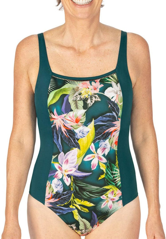 Amoena Swimwear 22 / C / Deep Emerald Jungle Amoena Flower Spirit Full-Bodice One-Piece Swimsuit