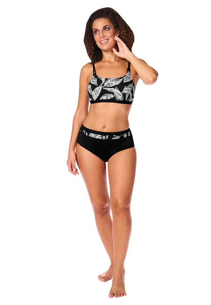 Amoena Swimwear Amoena Lanzarote High-Waisted Bikini Bottom - Black/White