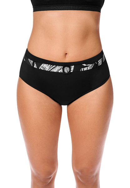 Amoena Swimwear Amoena Lanzarote High-Waisted Bikini Bottom - Black/White