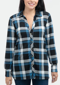 Plaid Collared Button Down Top (2 Colours)