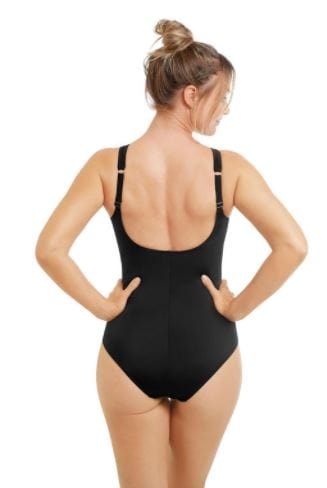 Amoena Swimwear 22 / B / Black/White/Gold Amoena Be Elegant Half-Bodice Swimsuit