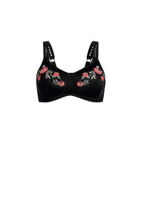 Barcelona Bikini Top-Black/Red FINAL SALE