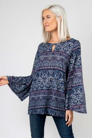 Noelle Bell Sleeve Filigree Top